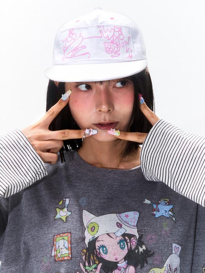 키르시 키르시 X 썬원버드 아이 그래픽 볼캡 [화이트]