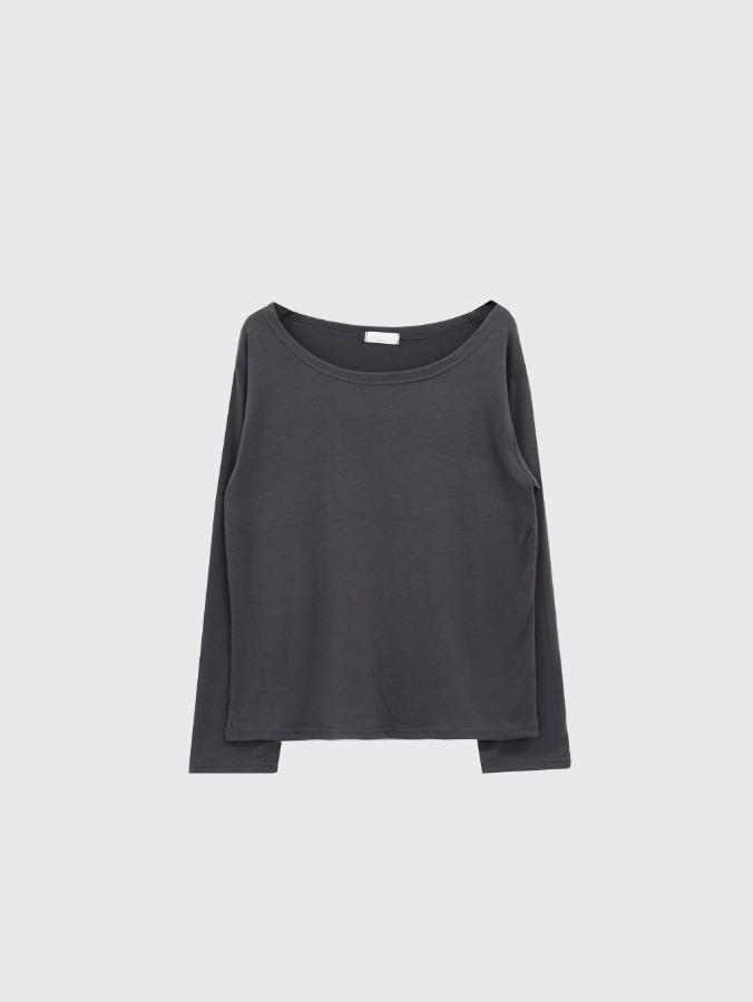 프롬뮤즈 wide round neck loose t-shirt