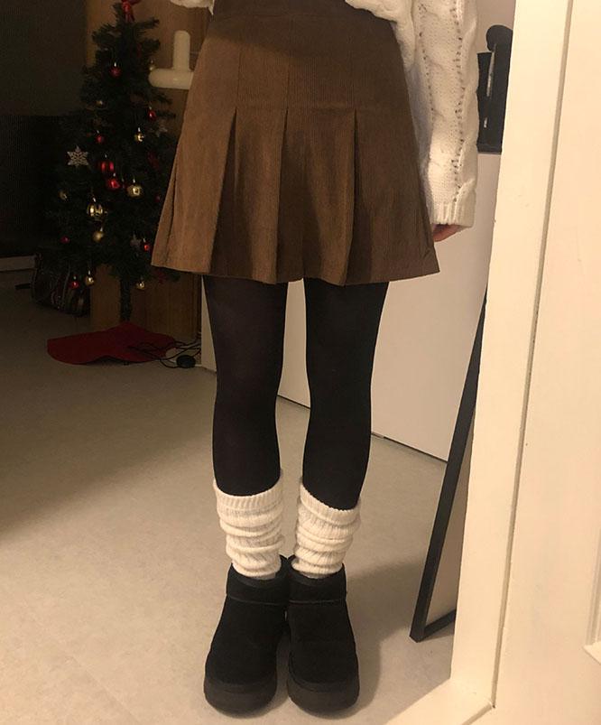 니어웨어 [⛄겨울신상]  엔픽 코듀로이 플리츠 스커트 (4color)/데이트룩/A라인/겨울스커트/핀턱스커트/플리츠스커트/골덴스커트/