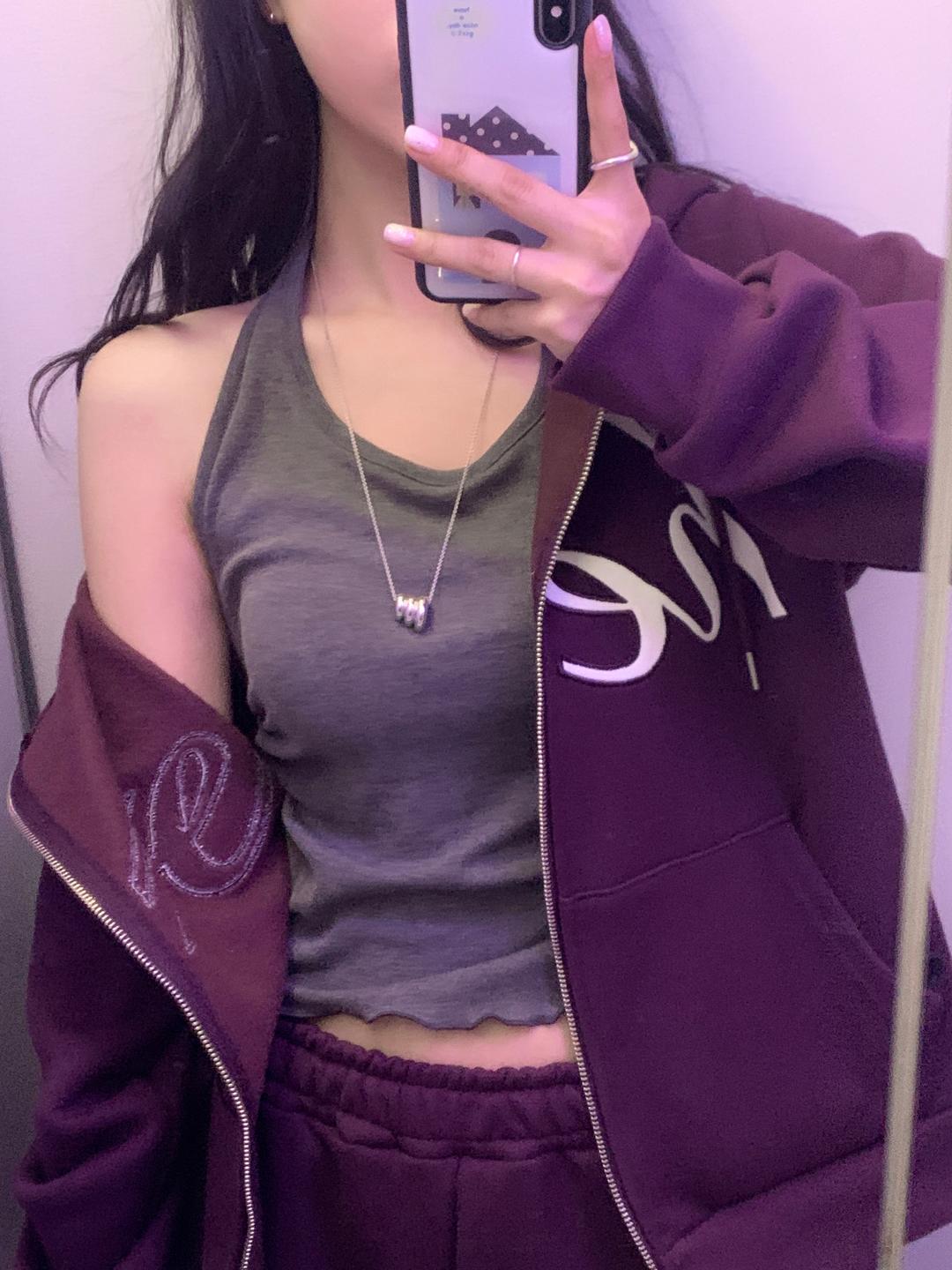 유리에 ❄️월요일까지 7%❄️ 솔드 홀터 스트링 나시 - 2color (겨울나시/레이어드나시/피치기모/날라리/프릴/홀터넥나시)