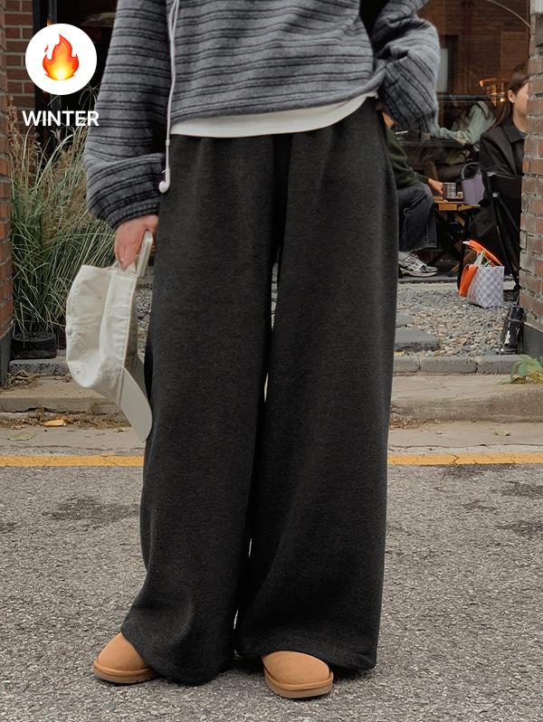 슬로우앤드 [오픈할인/한파용융기모] only. 한겨울 여리핏 융털 트레이닝팬츠 - 4 color