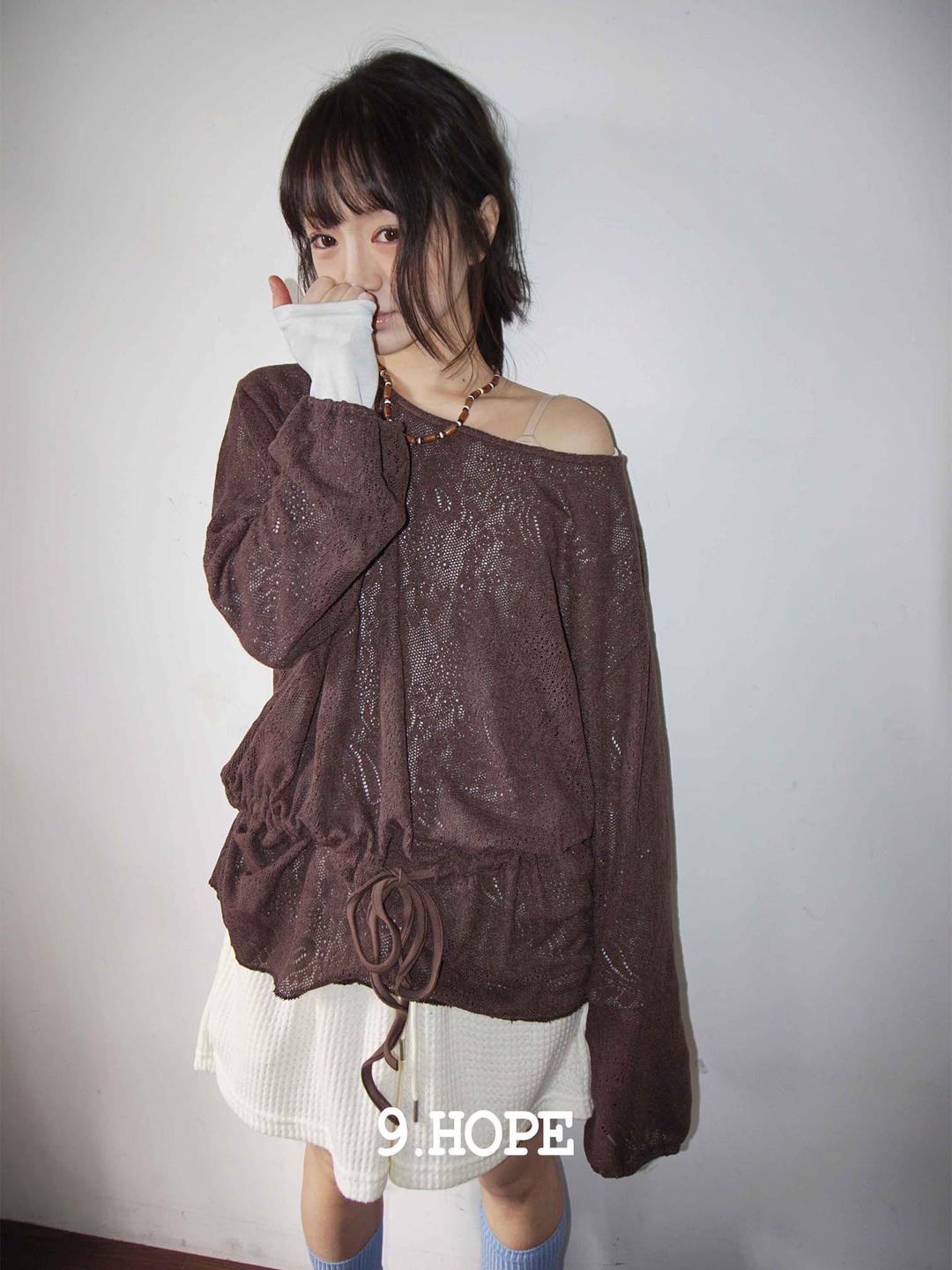 김아홉 [9.hope] 마론 off lace top