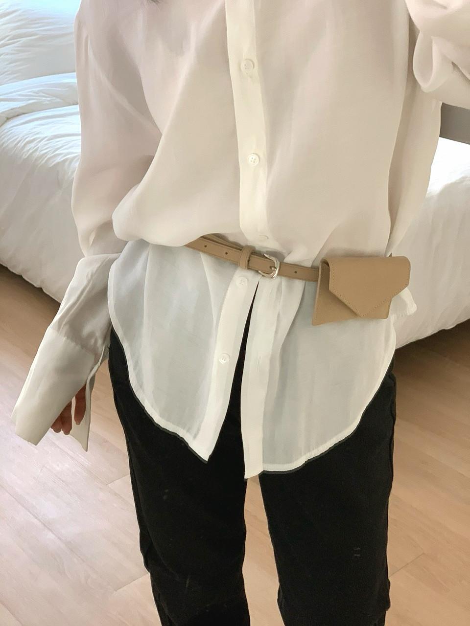 모노플로르 스웨이드 카드 지갑 벨트 미니백 국산