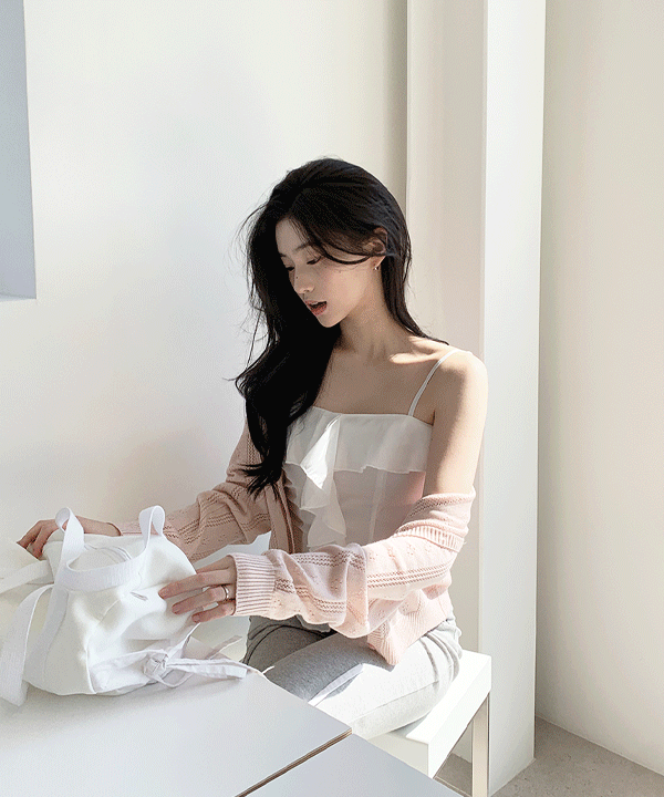 퍼빗 [봄🌸] 츄이 펀칭 여리니트 가디건 - 4color