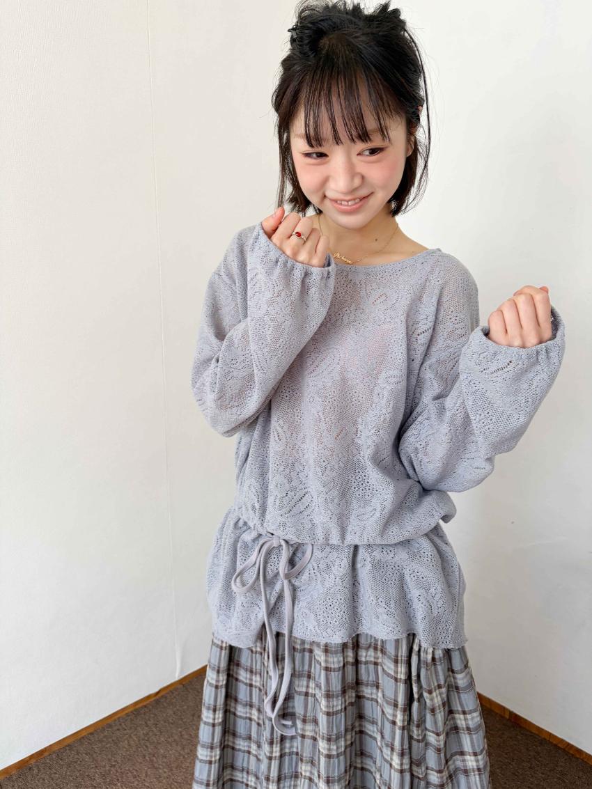 김아홉 [9.hope] 그레이쉬 off lace top