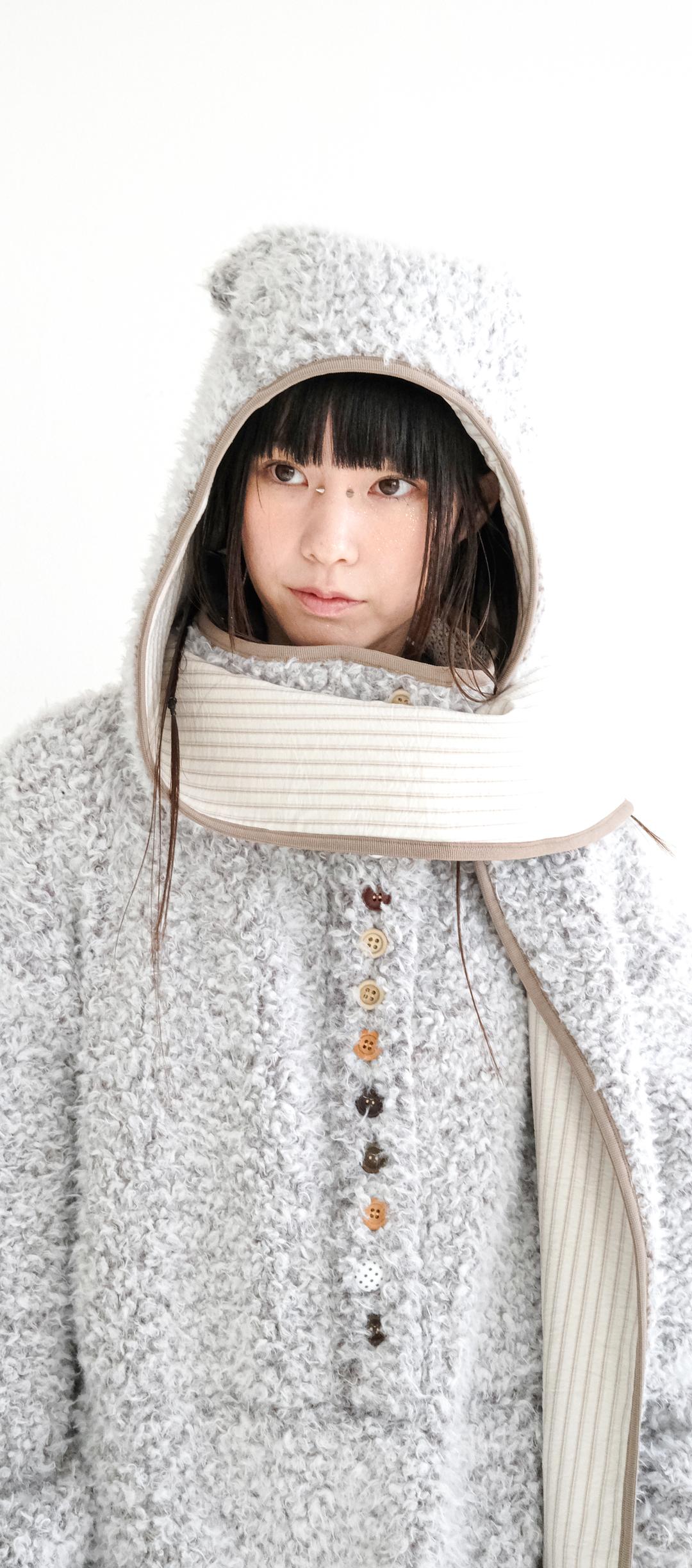 2차★[fa.er.ie] furry ear hood muffler (brown)