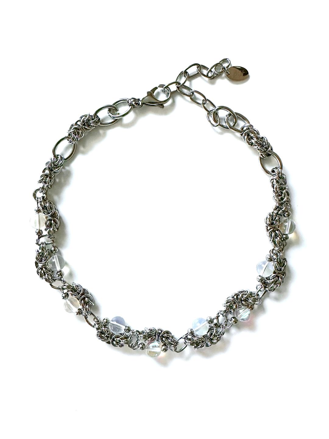 Moonstone and Chainmail Necklace