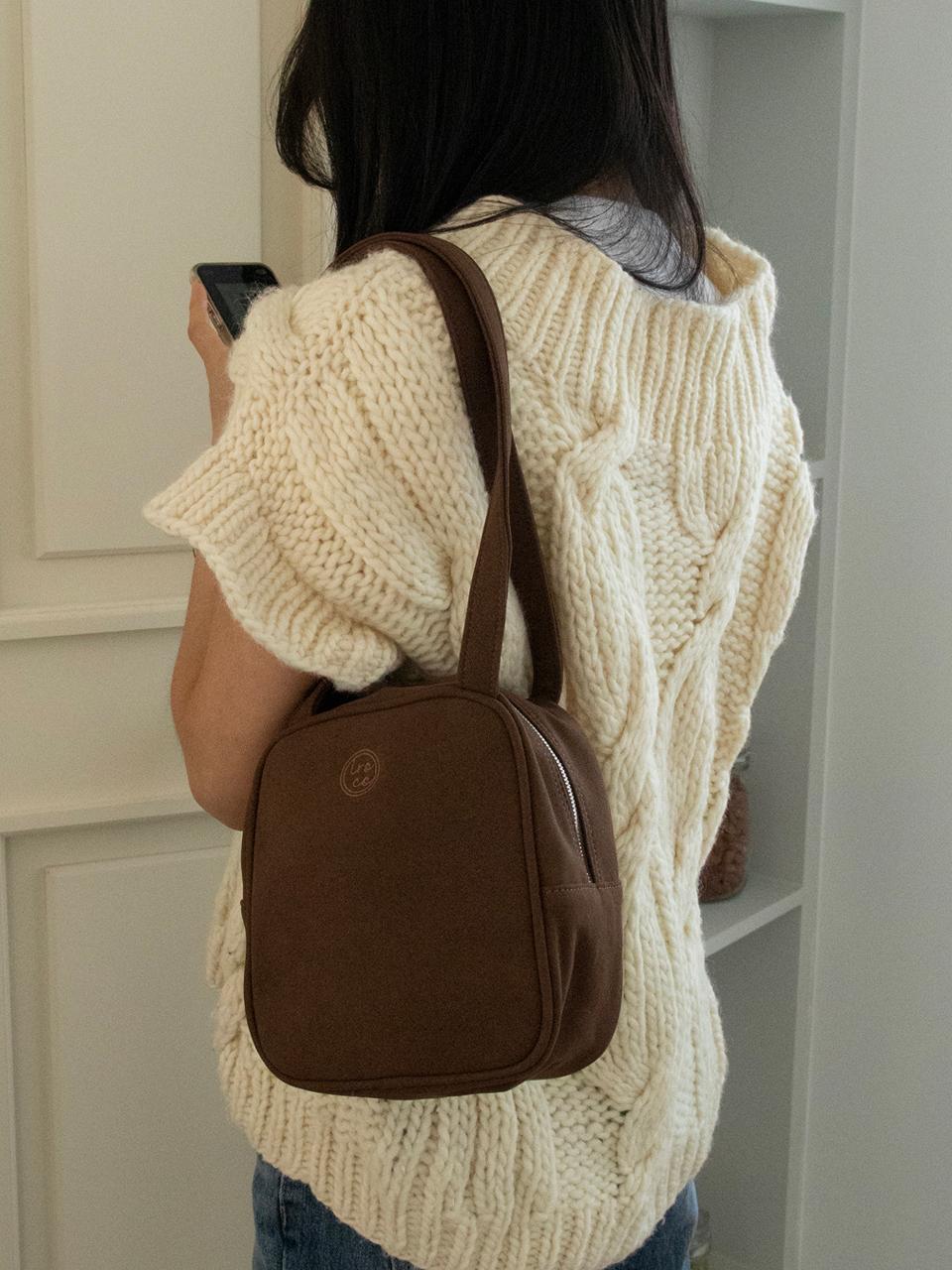 square suede bag / 스퀘어 스웨이드 백 _ choco brown