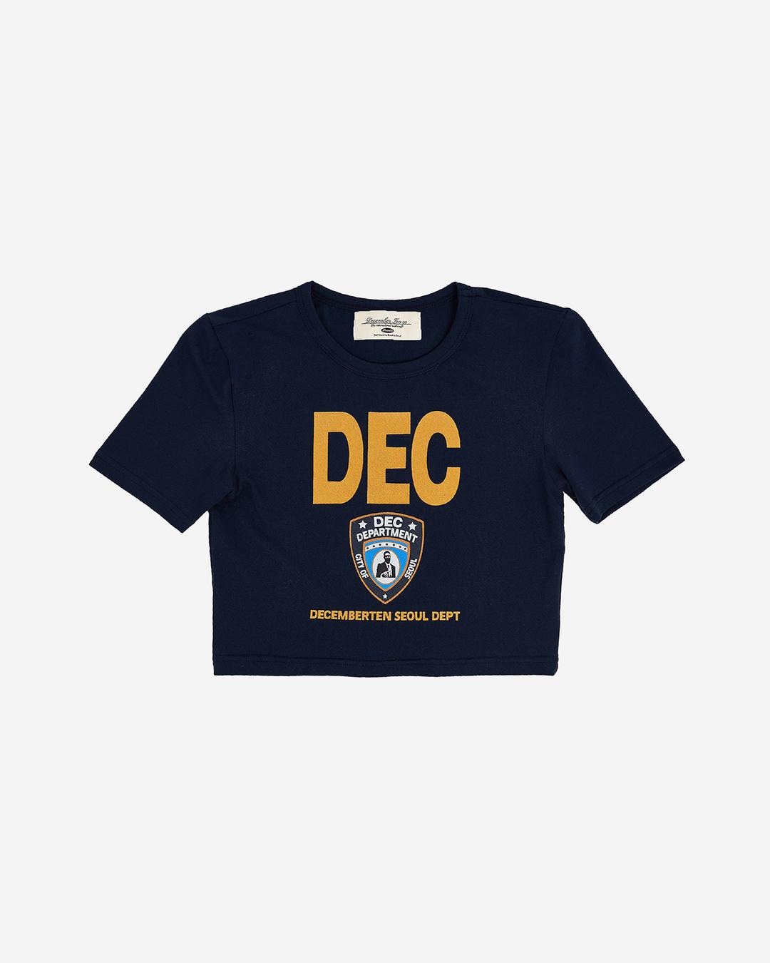 DEC Police DTP Short Sleeve Crop T-Shirt Navy