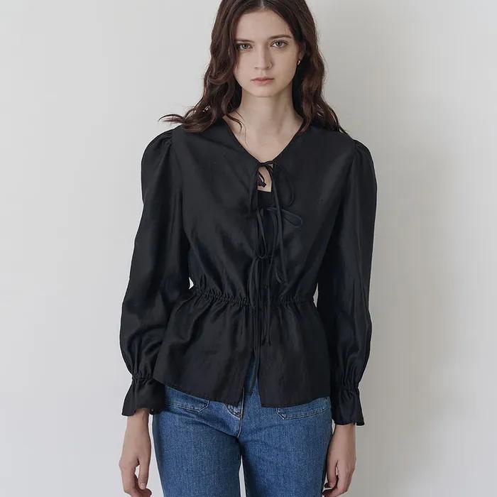 Lautre Ella Ribbon Black blouse