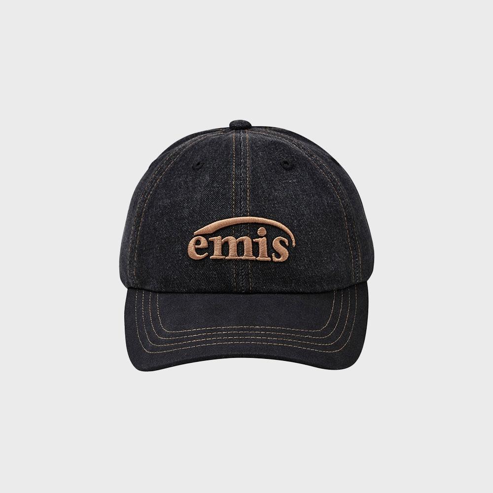 WASHED DENIM BALL CAP-GRAY/BLACK