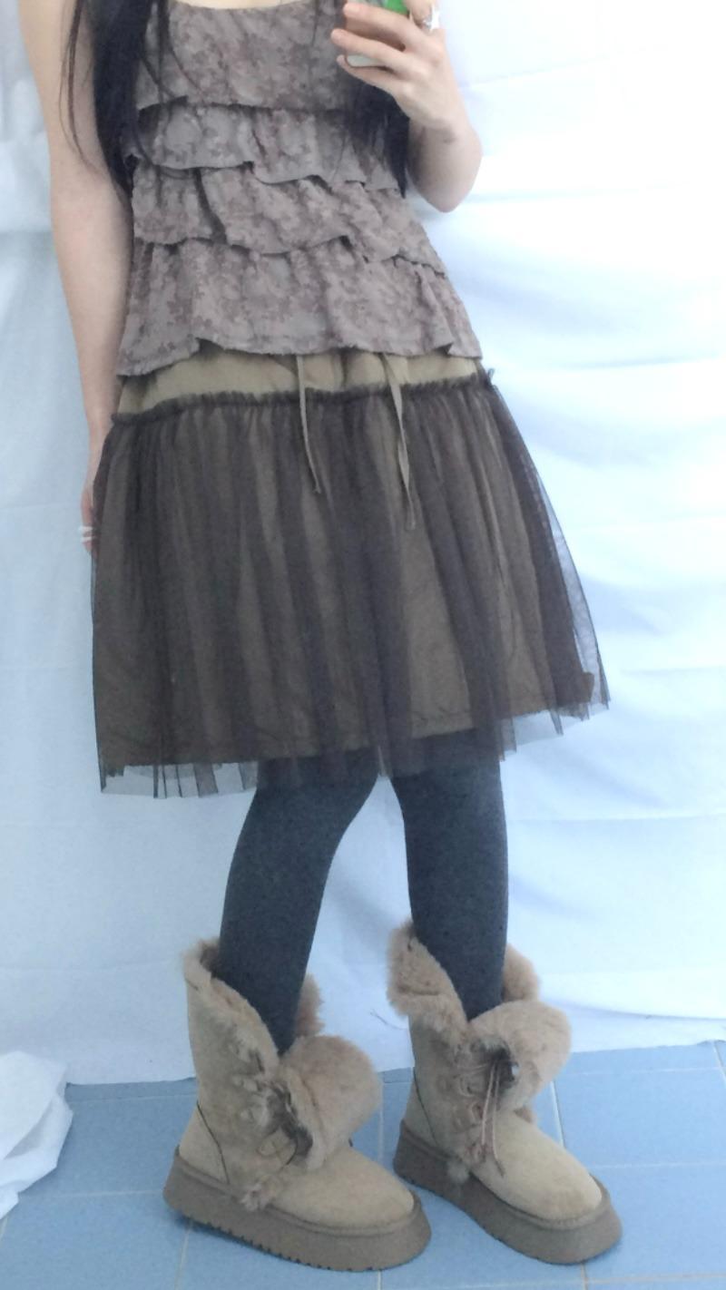 (3 C ᵒ l o🅡) 시어 레이어 패딩스커트