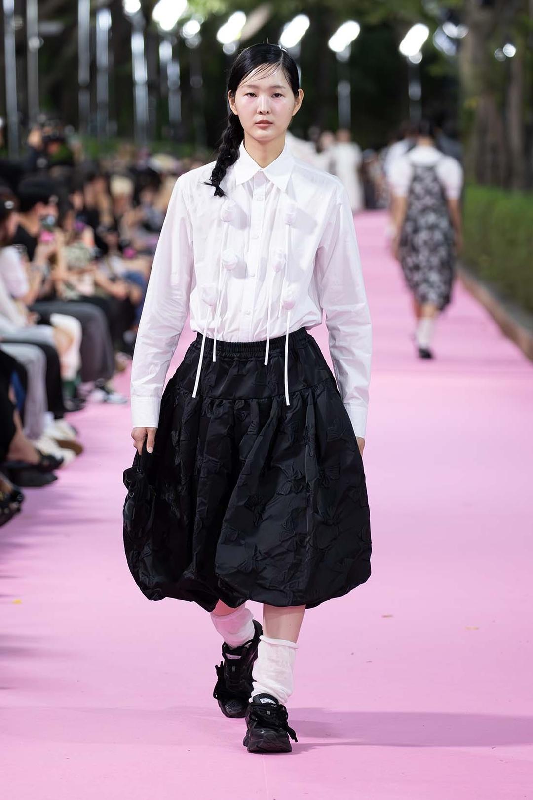 RIBBON JACQUARD VOLUME MIDI SKIRT