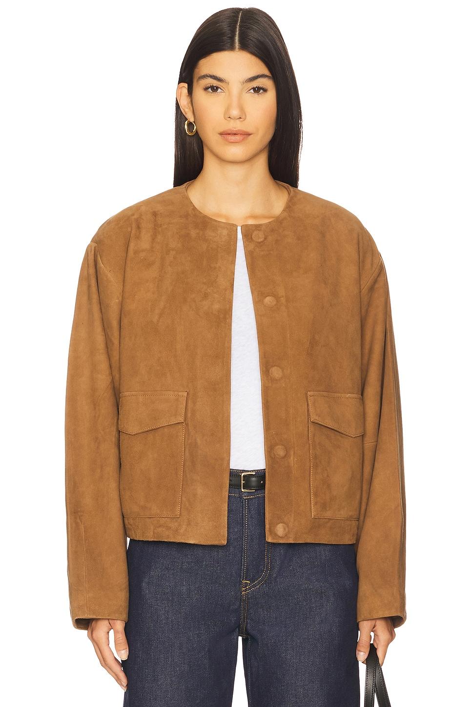 Suede Utility Cocoon Bomber