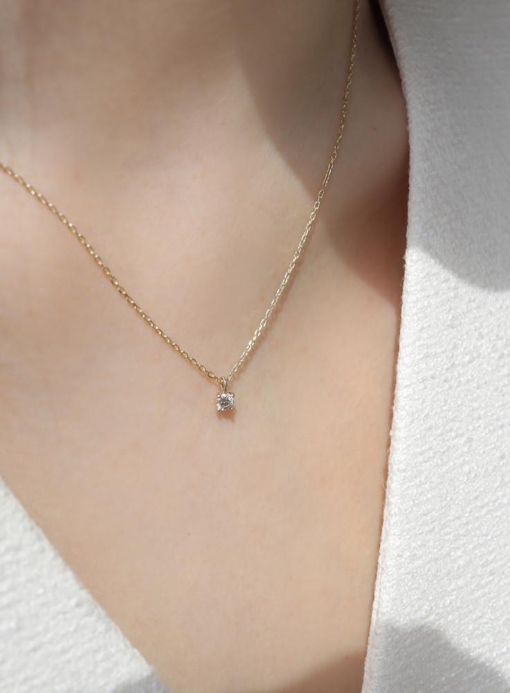 14k 18k 클래식 꼬냑 다이아 목걸이 선물 여자친구 와이프