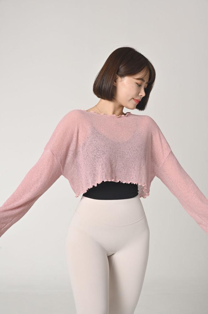 뮤토웨어 린느 커버업 필라테스복 필라테스옷 필라테스 상의 운동복 긴팔 요가복 크롭 탑