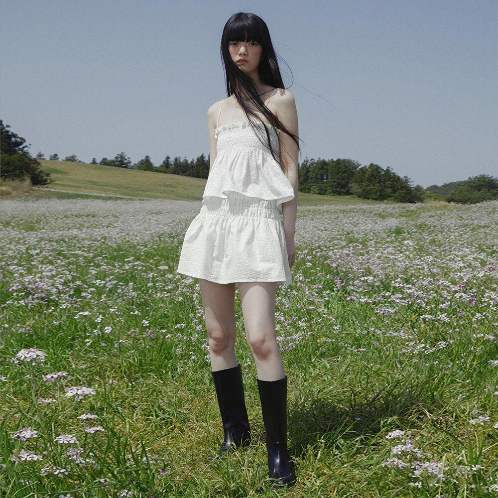 GATHER MINI SKIRT (WHITE)