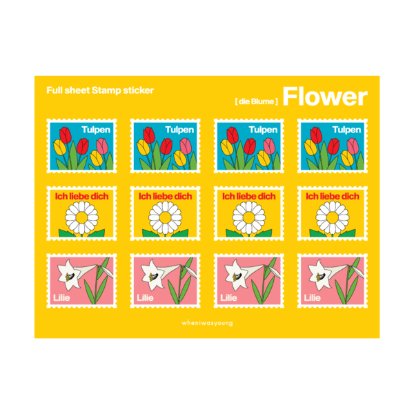 Full sheet Stamp sticker - Flower