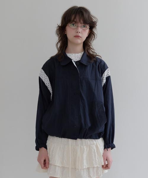 Dotted Blouson Jumper (Navy)