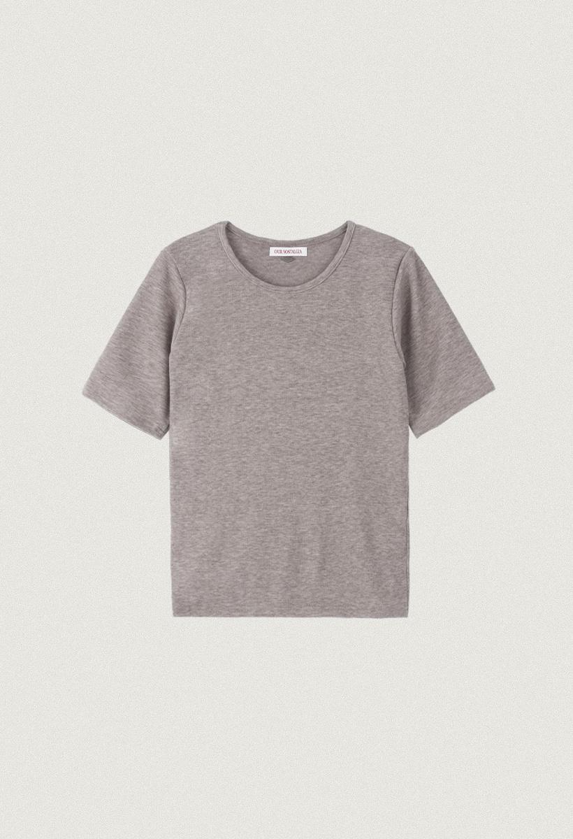 Angora half sleeve t-shirt_Beige brown(O25-TP16)
