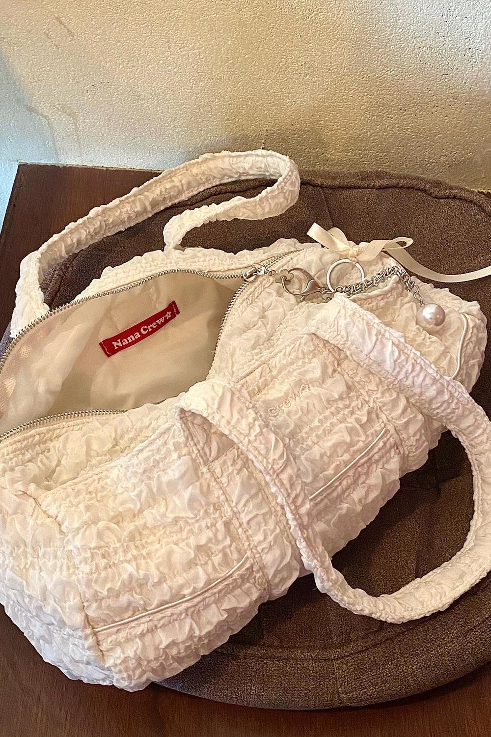 [1st Pre-Order 6/18 배송] NANA MINI DUFFLE BAG - IVORY RUFFLE