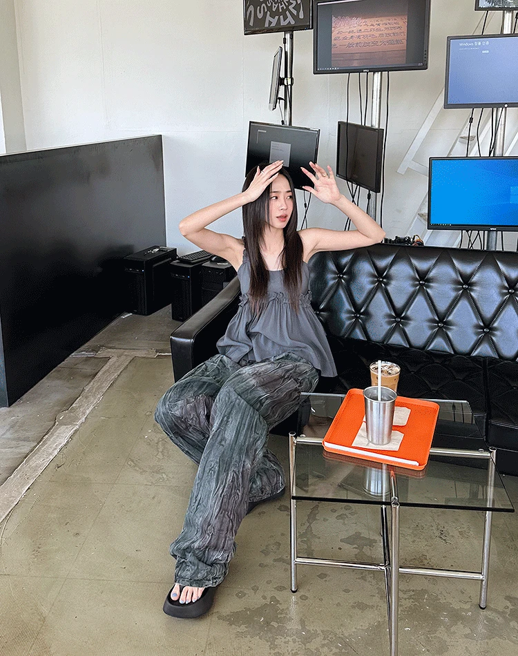 버블 셔링 슬리브리스