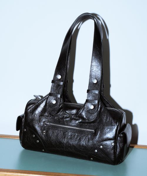 마뗑킴 STUD MIDDLE QUILTING BAG IN BLACK - 위시버킷