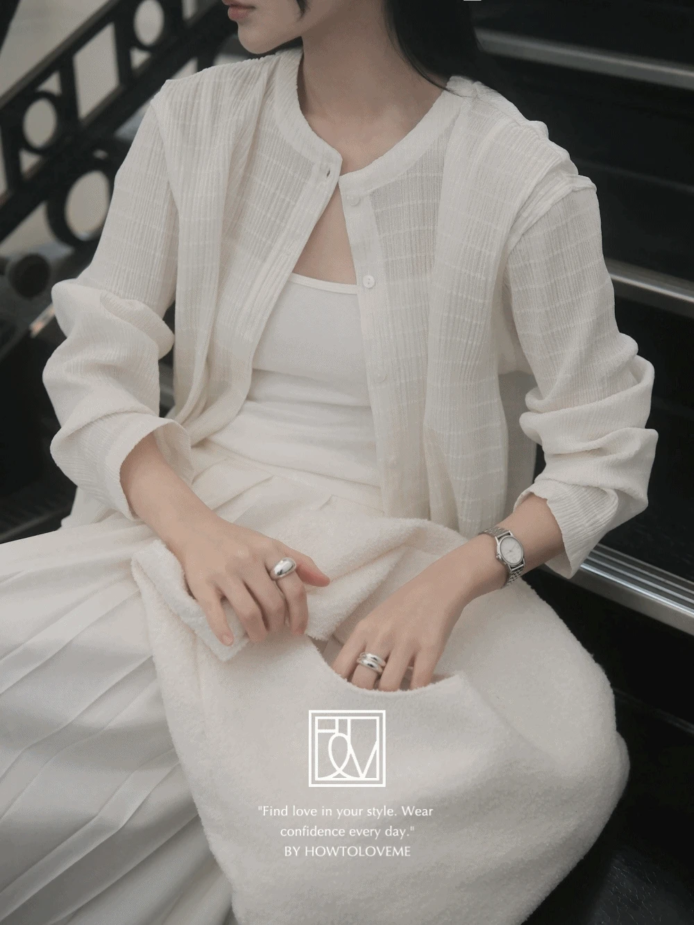 [자체제작/오늘출발]델리에 플리츠 블라우스 가디건_Delie blouse