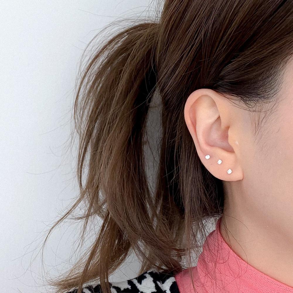 [무배] 실버925 큐빅 미니 이어링 귀걸이 / 2mm 2.5mm