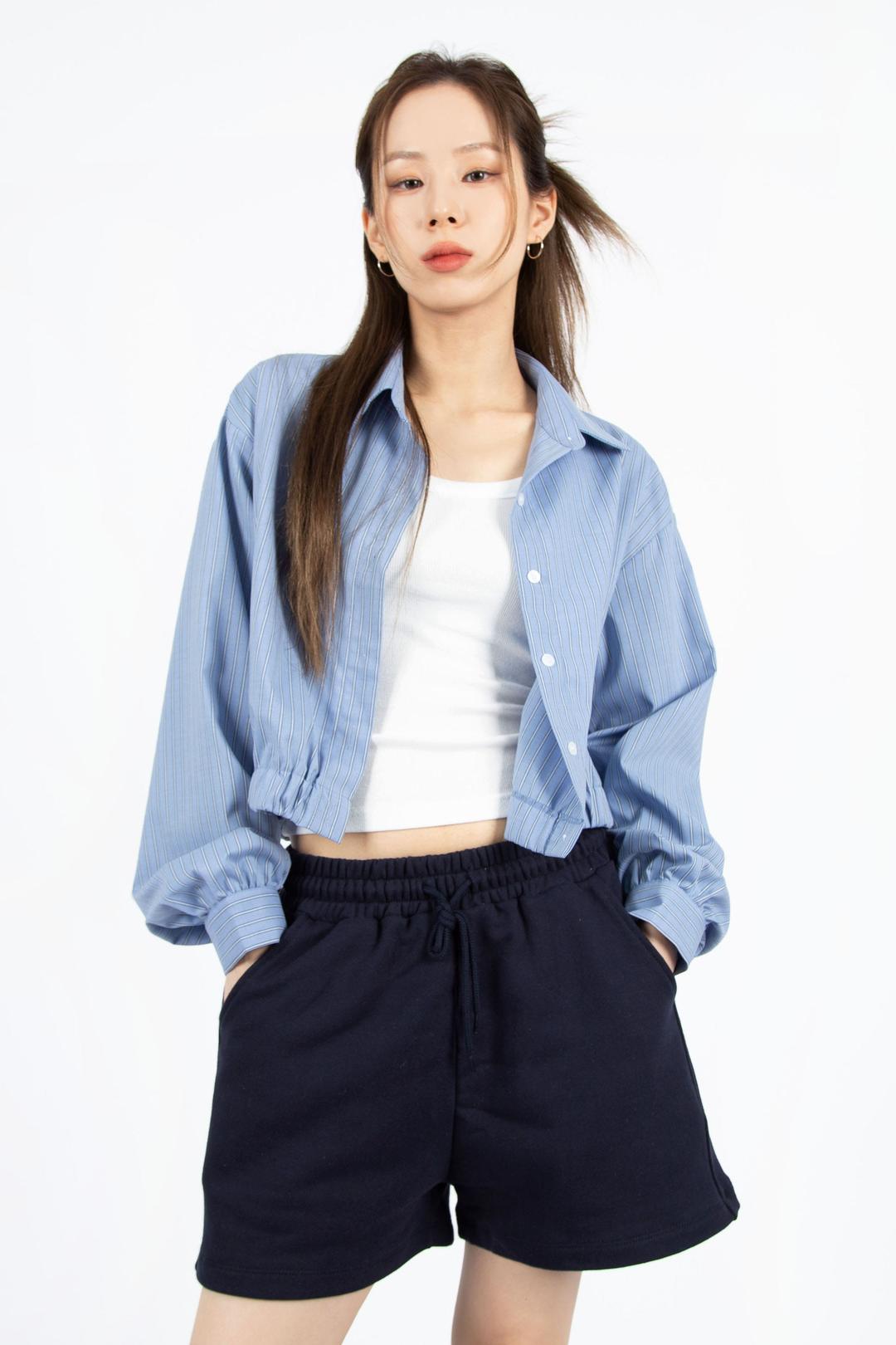 ELASTIC CROPPED SHIRT