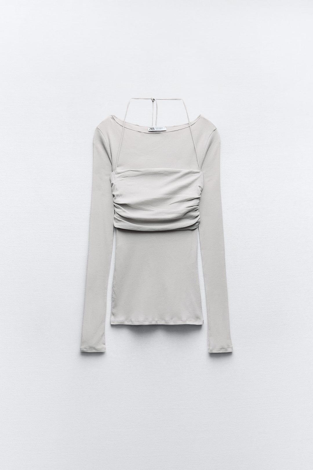 스페인샵 [공홈품절템💘] 자라 세미 시스루 크롭 티셔츠 0085/312 SEA GREEN