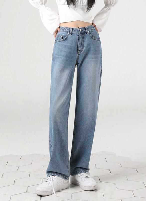 STRAIGHT WIDE DENIM PANTS LIGHT BLUE