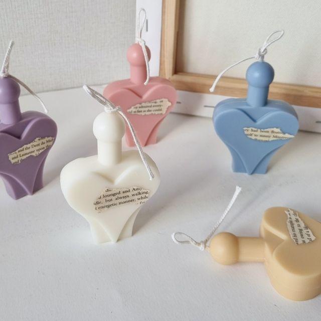 [무료선물포장] 러블리 하트 향수병 캔들 5colors / 미니 귀여운 오브제캔들 인테리어소품