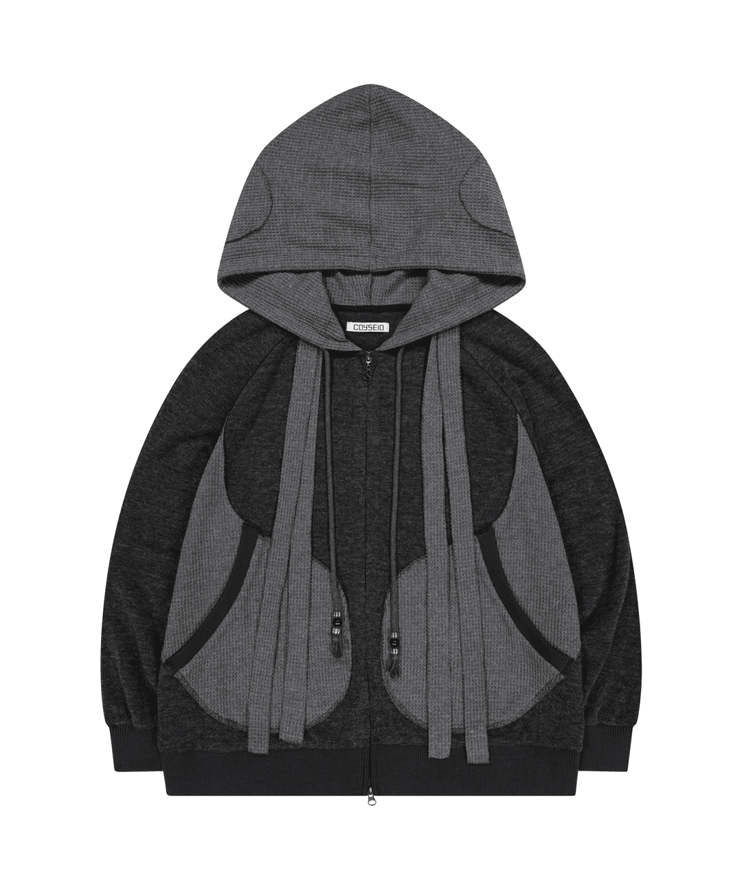 EARMUFFS HOOD ZIP-UP CHARCOAL