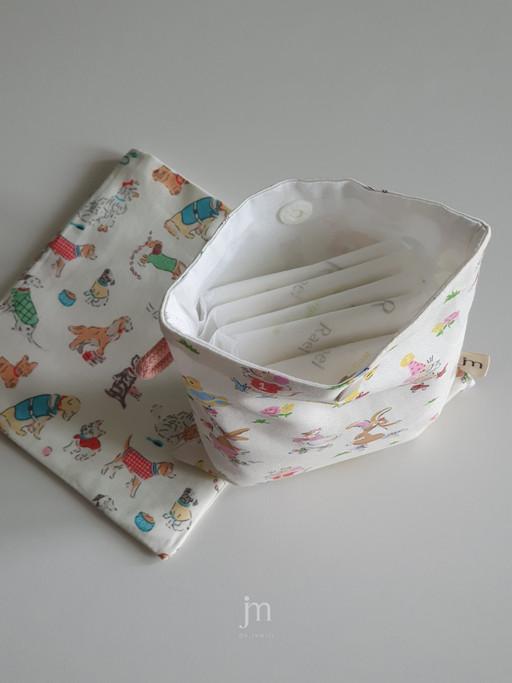 산책하는 동물농장 빈티지 미니 파우치