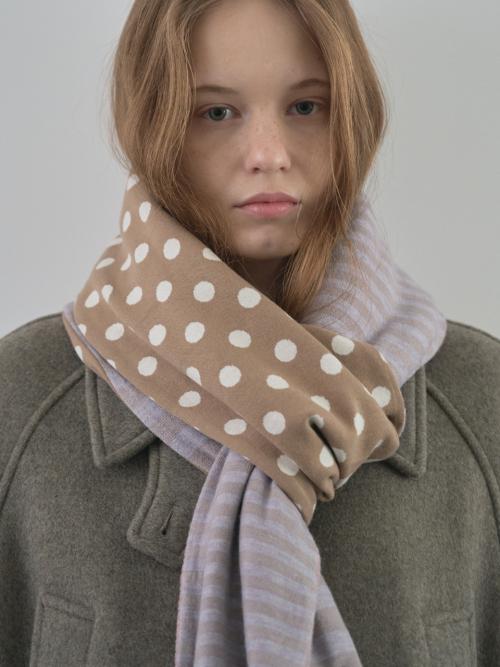 Patchwork muffler_pink