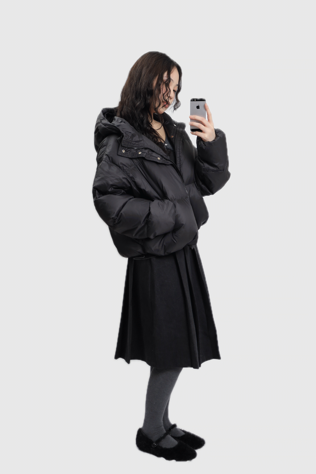 에이지 덕다운 후드 패딩