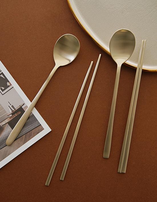 [놋담] 방짜유기 유기수저 2인 선물세트+쇼핑백 증정