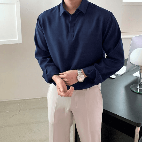 [more standard] 모어 린넨 카라셔츠