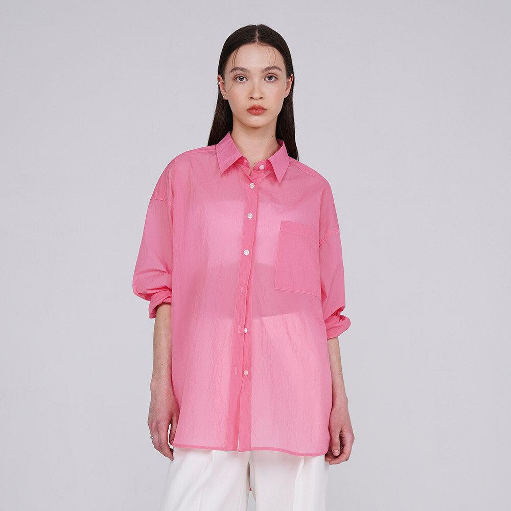 See through Basic Shirt in Pink VW2MB156-72