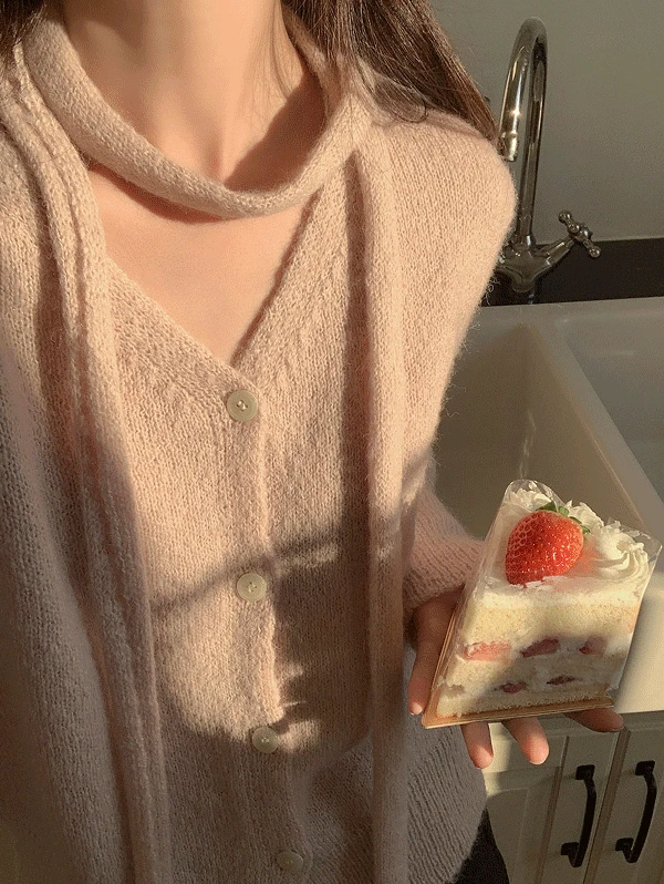 비엔 연말 하객룩 알파카 울 타이 가디건 - 5color