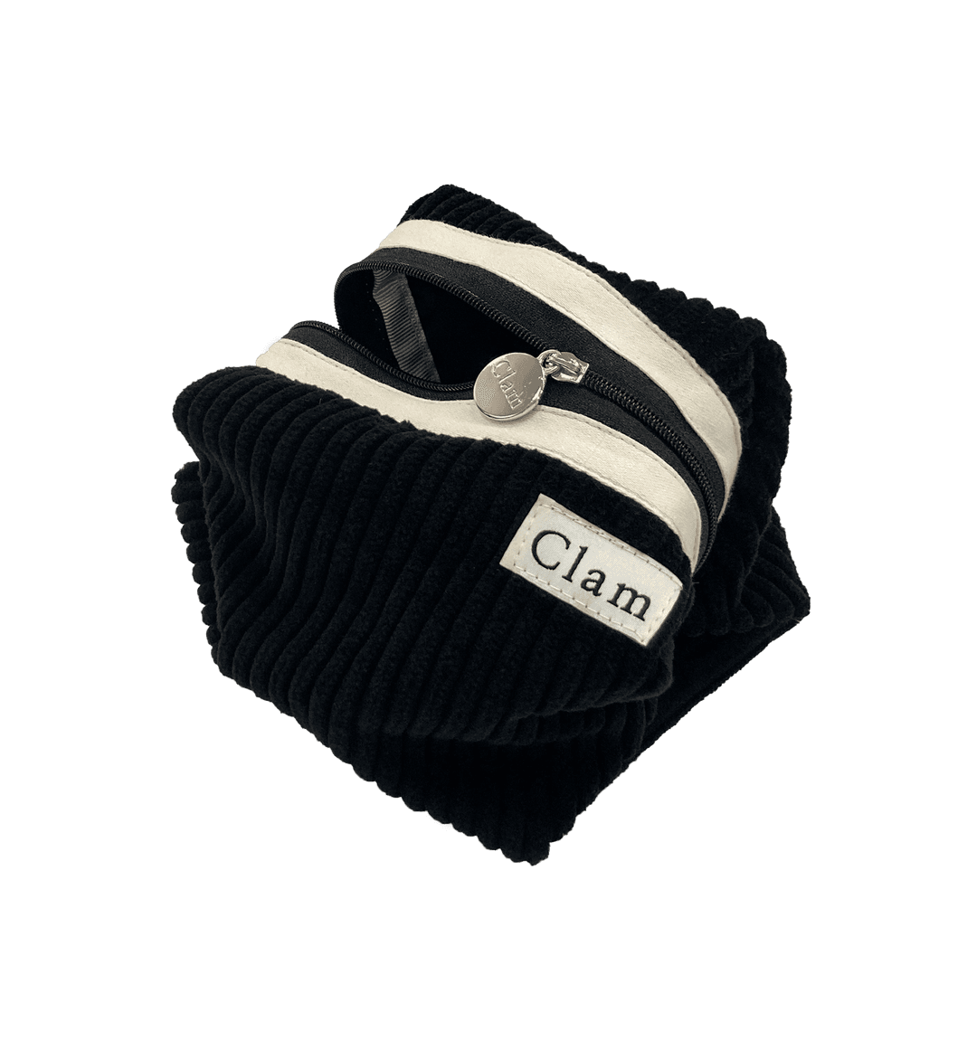 Clam round pouch _ Corduroy black