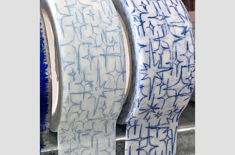 [냥냥빔] Blue-Glitter masking tape