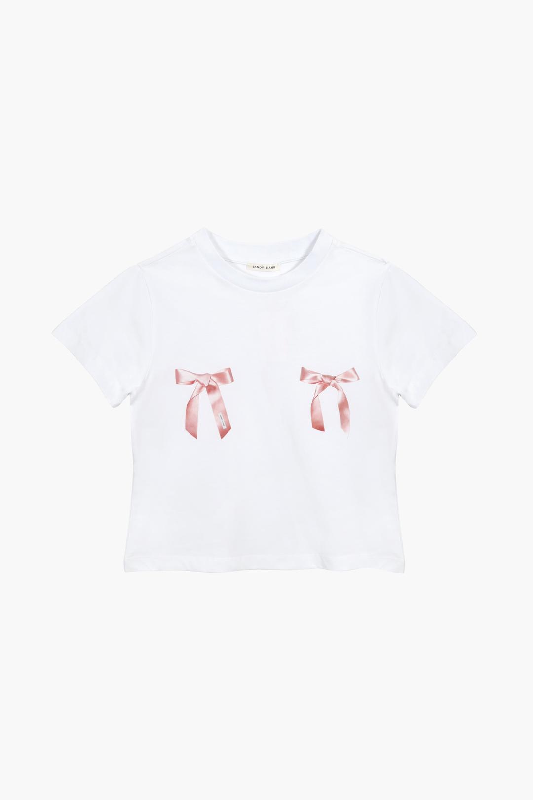BOW AME TEE - WHITE / XS