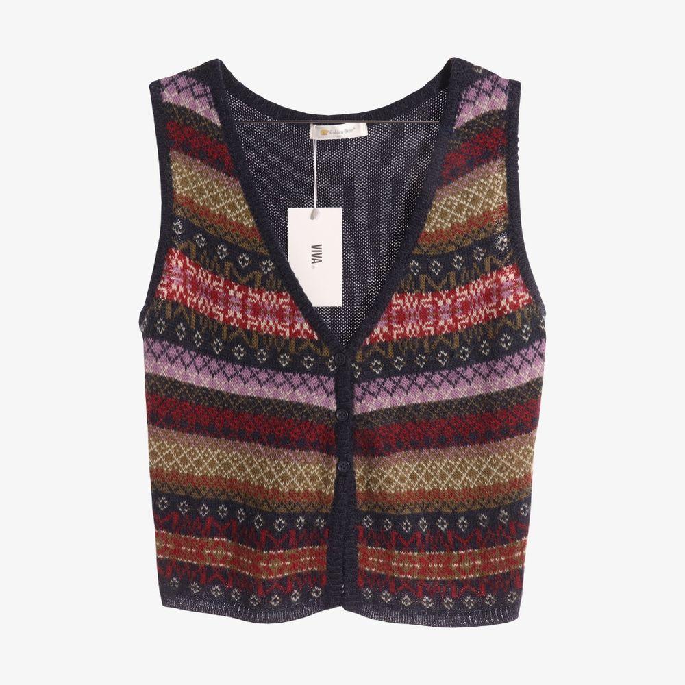 GOLDEN BEAR 아크릴 울 아가일 니트 베스트 M