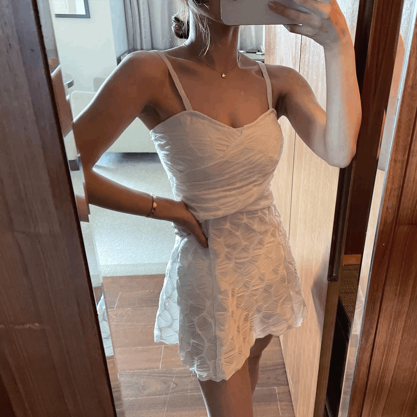 [당일출고]화이트 원피스모노