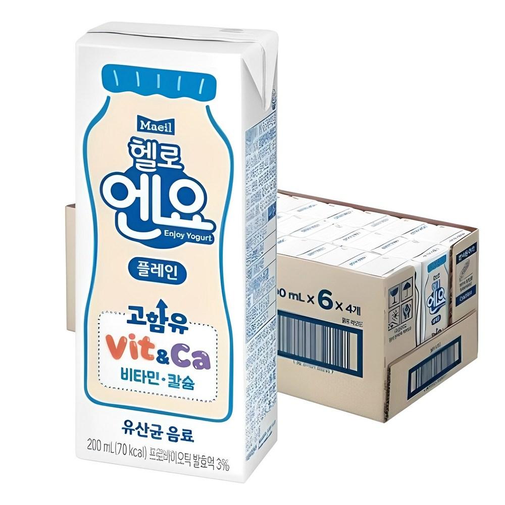 엔요 유산균음료 플레인, 200ml, 24개 - 유산균음료 | 쿠팡