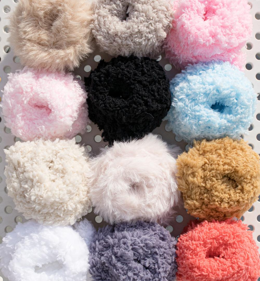 모루 인형 만들기 재료 DIY 털 철사 공예용 키링 뽀글 화이트 15mm