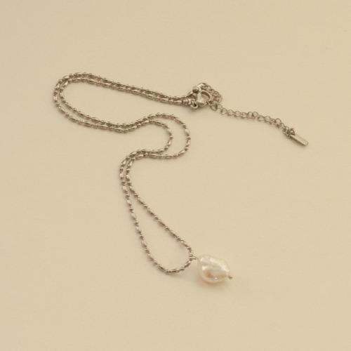 써지컬스틸 담수진주 팬던트 목걸이