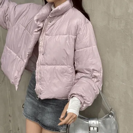 [7color/색감맛집] 따뜻 귀욤 밑단 스트링 크롭 패딩